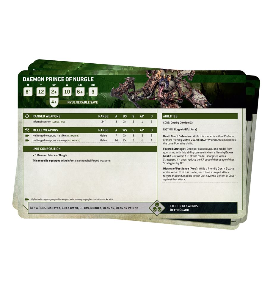 Warhammer: 40K - Death Guard - Datasheet Cards: Death Guard